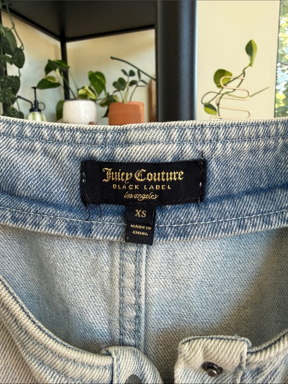 Juicy Couture Light Wash Denim Jumpsuit with Rainbow Straps - Picture 2 of 8